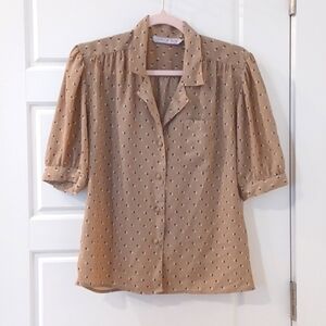 Button up short sleeve blouse